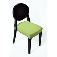 Loungechair | Esszimmerstuhl | oval schwarz mit Polster GRÜN