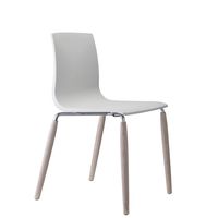 Loungechair | Esszimmerstuhl | weiß mit Massivholzbeinen Esche