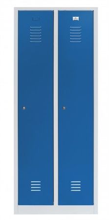 Spind mit 2 Abteilen 180x50x50 GRAU/BLAU