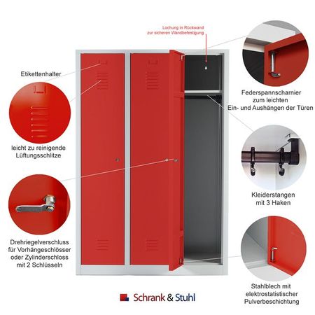 Schrägdach Umkleidespind Arbeitsspind 