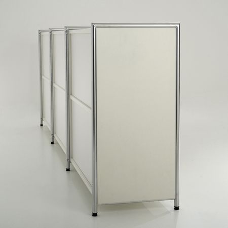 Rückenansicht Sideboard Büroregal Büroschrankwand weiß