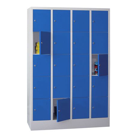 PAVOY Schließfachschrank mit Vollblechtüren | 20 Abteile je 30 cm breit | 185 x 120 x 50 | GROßE FARBAUSWAHL