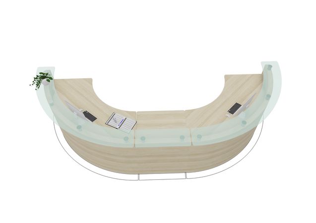 Bogentheke Bright Hufeisen | 96 x 392 x 156 cm (HxBxT)