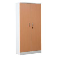 Aktenschrank | Stahlschrank mit Dekortüren 195x92x42 WEIß/BUCHE