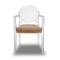 Loungechair | Armlehnenstuhl | transparent mit Polster BRAUN