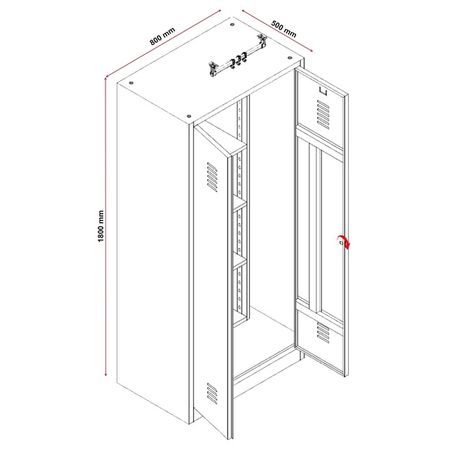 Drehriegelverschluss für Vorhängeschlösser oder Zylinderschloss mit 2 Schlüsseln