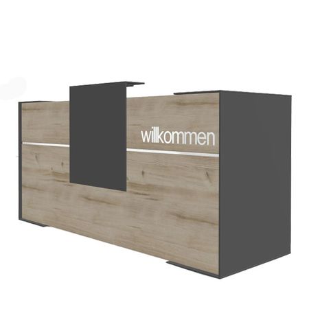 Empfangstheke LEO 2 Graue Fichte Anthrazit Graphit Grau