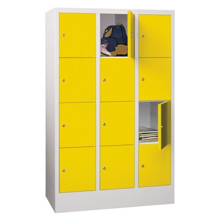 PAVOY Schließfachschrank mit Vollblechtüren | 12 Abteile je 30 cm breit | 151