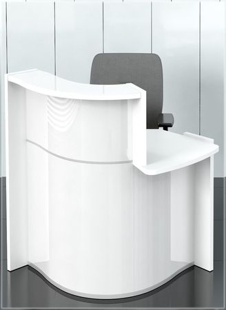 Empfangstheke rot dunkelrot Empfangstresen Rezeption Anmeldung Counter 