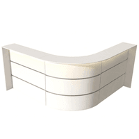 Winkeltheke Surround komplett weiß | 112 x 232 x 232 cm (HxBxT)