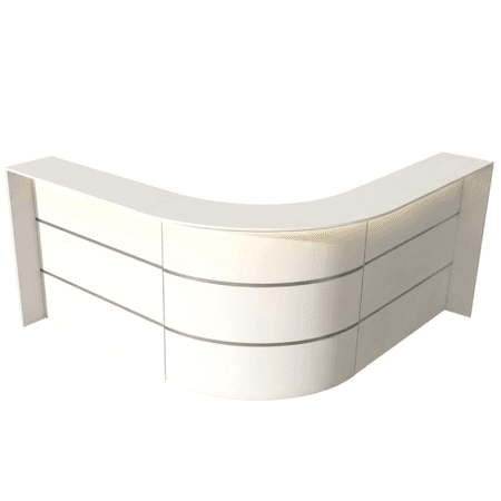 Winkeltheke Surround komplett weiß | 112 x 232 x 232 cm (HxBxT)