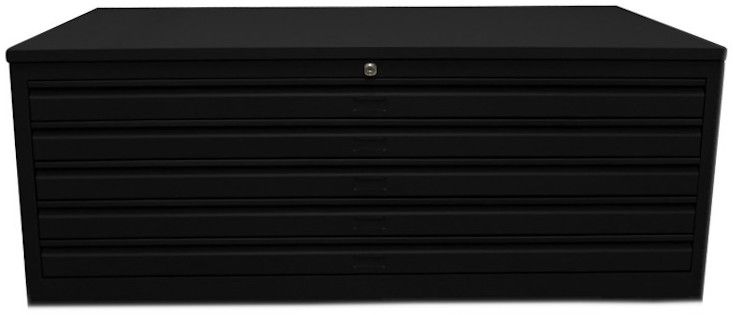 Planschrank DIN-A1 | Grafikschrank | 5 Schübe für A1 SCHWARZ
