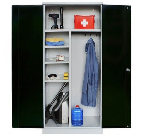 Mehrzweckschrank 195x92x42 GRAU/SCHWARZ