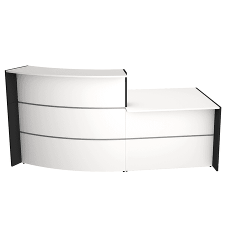 Bogentheke Surround mit Beratungsplatz weiß | 112 x 231 x 122,5 cm (HxBxT)