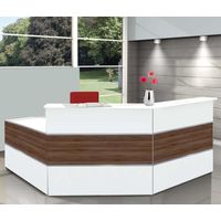 Empfangstheke Nussbaum C-Form mit Beratungsplatz | 108 x 250 x 250 cm (HxBxT)