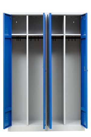 Kleiderspind Metallspind reine unreine seite schwarz weiß trennung blau grau