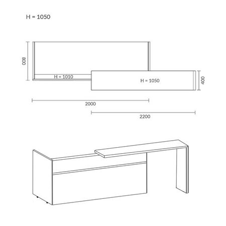 Empfangstheke technische Zeichnung Empfangstresen Rezeption Anmeldung