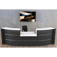 Große Bogentheke Surround mit Beratungsplatz anthrazit | 112 x 324 x 123 cm (HxBxT)