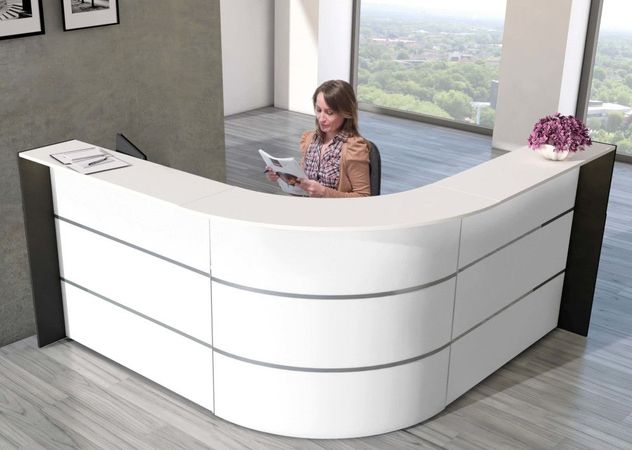 Winkeltheke Surround weiß | 112 x 235 x 235 cm (HxBxT)