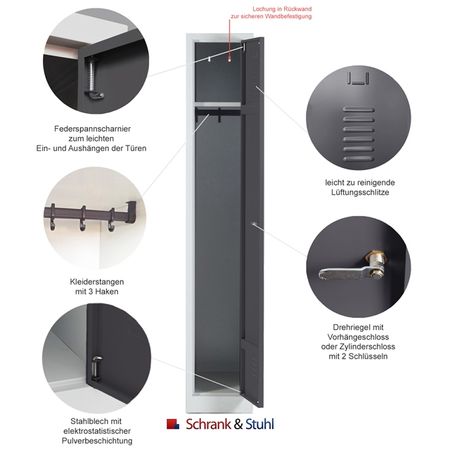 Drehriegelverschluss für Vorhängeschlösser oder Zylinderschloss mit 2 Schlüsseln für Spind