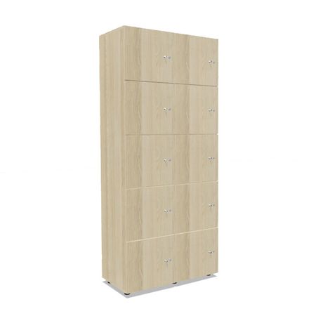 Schließfachschrank aus Holz 2x5 Abteile | 188x80x44 | diverse Farben