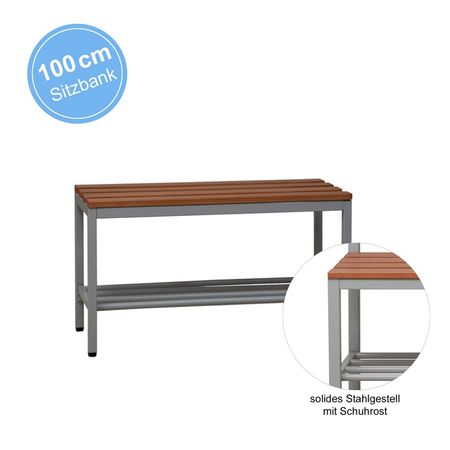Umkleidebank Metallgestell Vierkantrohr