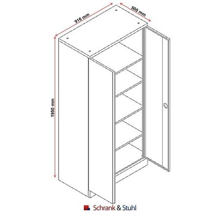 Zwei-Punkte-Verriegelung Schwerlastschrank Stahlschrank Flügeltürschrank 