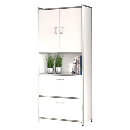 Chromeline Highboard | Aktenschrank mit 5 Ordnerhöhen |185 x 80 x 38 cm (HxBxT) | in Anthrazit oder Weiß