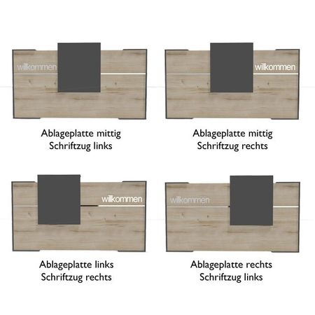 Empfangstresen Leo Position Ablageplatte und Schriftzug