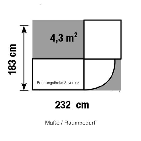 Raummaße Beratungstheke Sivereck