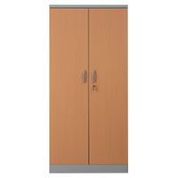 Aktenschrank | Stahlschrank mit Dekortüren 195x92x42 GRAU/BUCHE