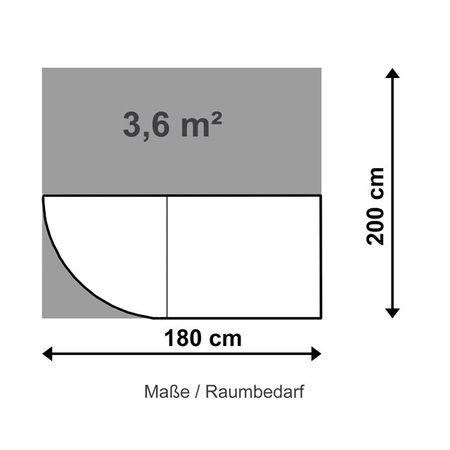 Bogentheke Flair Raumbedarf und Masse
