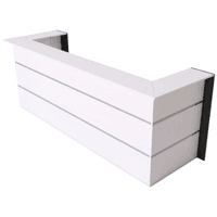 Ecktheke in U-Form weiß | 112 x 300 x 95 cm (HxBxT)