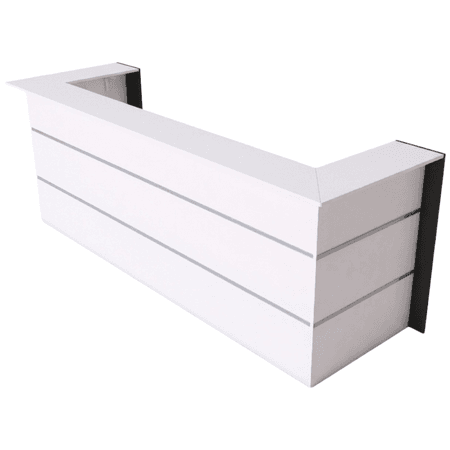 Ecktheke in U-Form weiß | 112 x 300 x 95 cm (HxBxT)