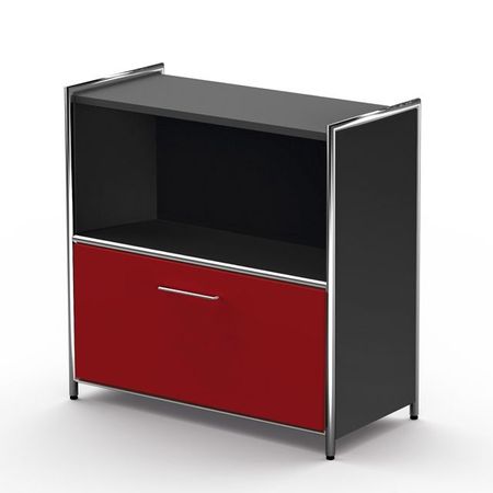 Sideboard Büroregal Büroschrank Aktenregal Aktenschrank Kombischrank Schrank anthrazit schwarz dunkel rot