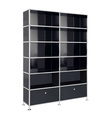 Büroregal | Aktenregal | Highboard 6 / 2 mit 2 Klapptüren