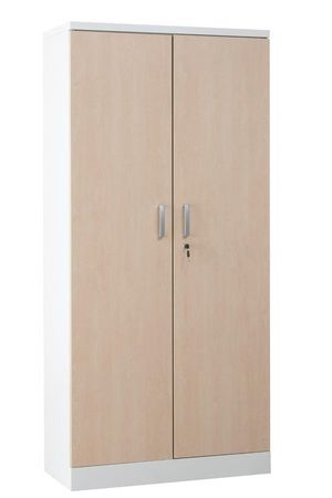 Aktenschrank | Stahlschrank mit Dekortüren 195x92x42 WEIß/AHORN