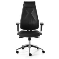 Bürostuhl | Drehstuhl Echtleder - mit Synchronmechanik