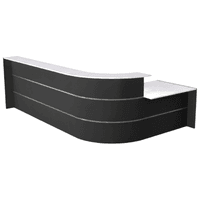 L-Theke Surround mit Beratungsplatz anthrazit | 112 x 367 x 200 cm (HxBxT)