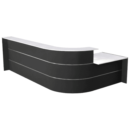 L-Theke Surround mit Beratungsplatz anthrazit | 112 x 367 x 200 cm (HxBxT)