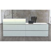 Empfangstheke Satinglas 7 | 108 x 275 x 92 cm (HxBxT)