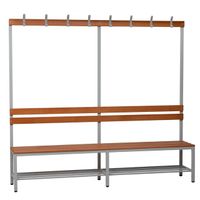 Sitzbank | Garderobenbank 200 cm mit Hakenleiste und Schuhrost