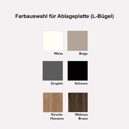 Farbauswahl Empfangstheke Geo Ablageplatte L-Bügel