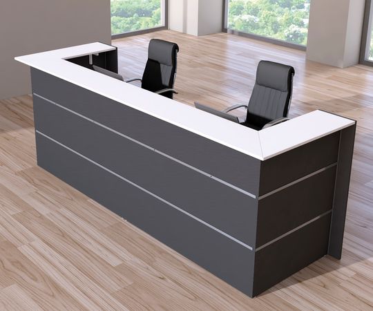 Ecktheke in U-Form anthrazit | 112 x 300 x 95 cm (HxBxT)