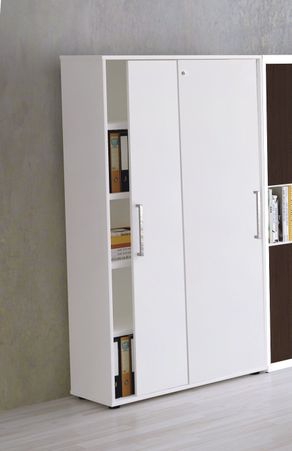 Schiebetürschrank Aktenschrank weiß Büroschrank Ordnerschrank Büromöbel