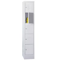 PAVOY Schließfachschrank mit Vollblechtüren | 5 Abteile je 30 cm breit | 185 x 30 x 50 | große Farbauswahl