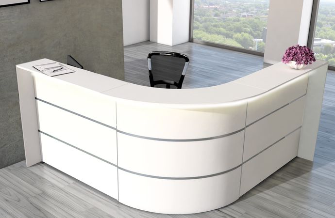 Winkeltheke Surround komplett weiß | 112 x 232 x 232 cm (HxBxT)