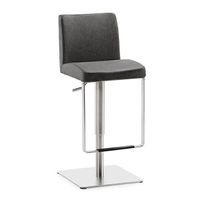 Barhocker | Tresenhocker mit gepolstertem Sitz und gebürstetem Edelstahlgestell