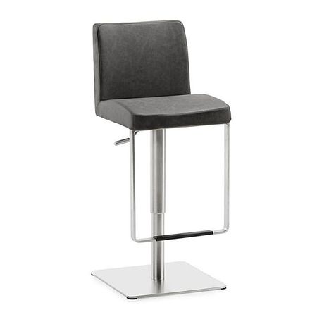 Barhocker | Tresenhocker mit gepolsterter Sitzschale und Gestell aus Edelstahl gebürstet