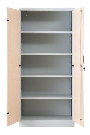 Aktenschrank | Stahlschrank mit Dekortüren 195x92x42 GRAU/AHORN